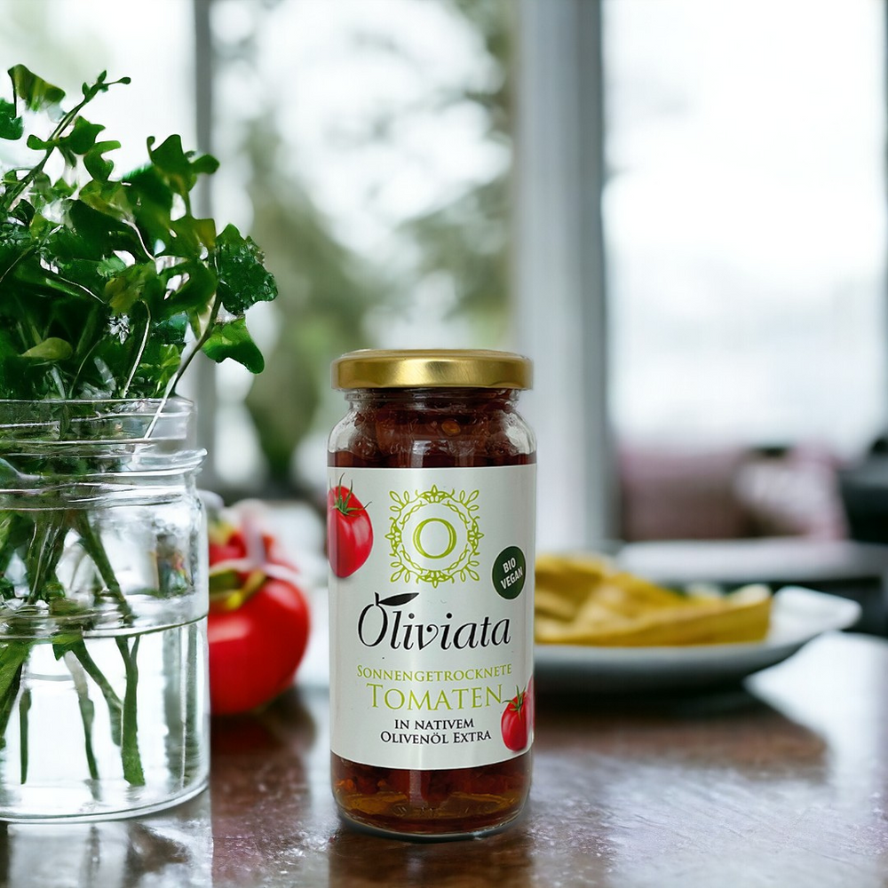 Sonnengetrocknete Bio-Tomaten in Nativem Olivenöl Extra – Intensität und Aroma pur